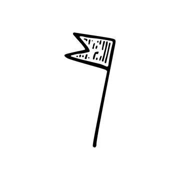 Festive checkbox on a stick. Element for decorating a fun party. Hand drawn l Stock Illustration