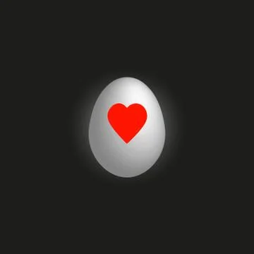 Festive chicken Easter egg with heart symbol. 스톡 일러스트