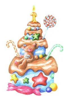 Festive children's cake Stock Illustration