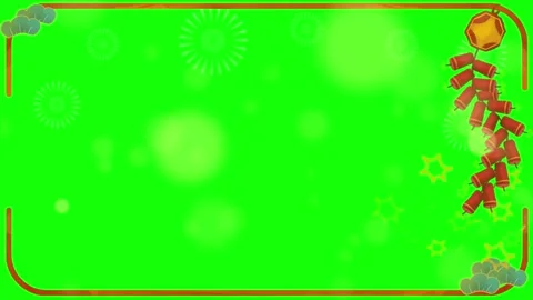 Festive chinese new year firecracker border frames on green screen background Stock-Footage 338993182