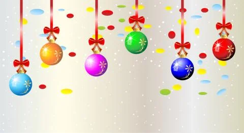 Festive christmas background with balls Stock Illustration