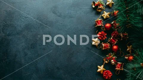 Festive christmas background fir tree ornament Stock-Fotos