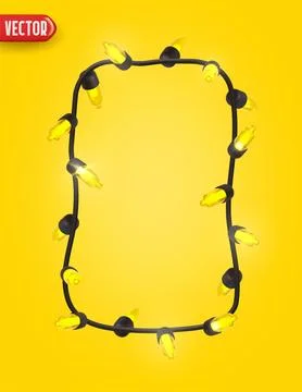 Festive Christmas Blue string lights brightly glowing. Realistic 3d New Year  イラスト素材