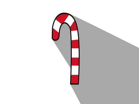 Festive christmas candy cane in and out animation long shadow Stock Footage 80253733