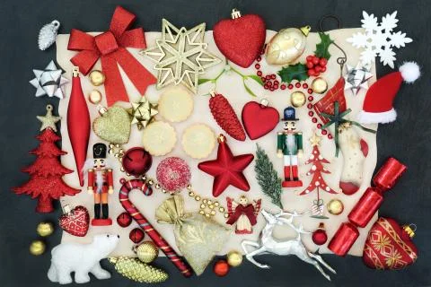 Festive Christmas Decorations Stock Photos