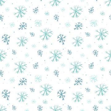 Festive Christmas decorations, snowflakes seamless pattern Stock Illustration