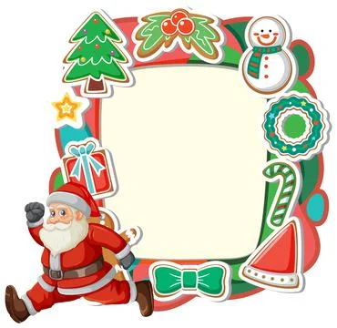 Festive Christmas Frame with Santa Stock Illustration