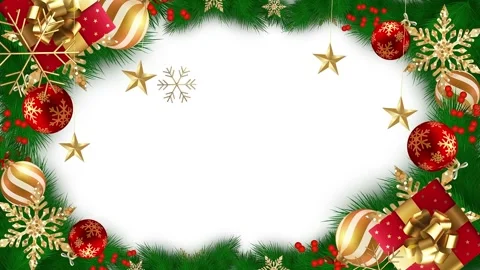 Festive Christmas Frame | Tree Branches, Lights and Snow  Stock Footage 323505339