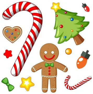 Festive Christmas Holiday Elements Illustrazione stock