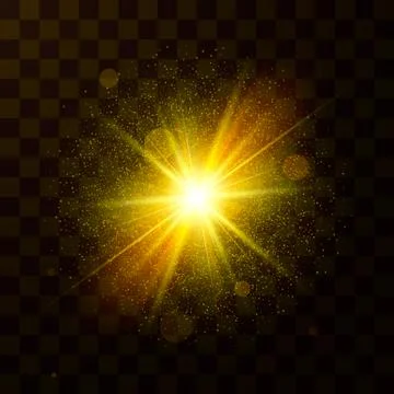 Festive christmas light. Star explosion with dust and sparkles. Stock Illustration