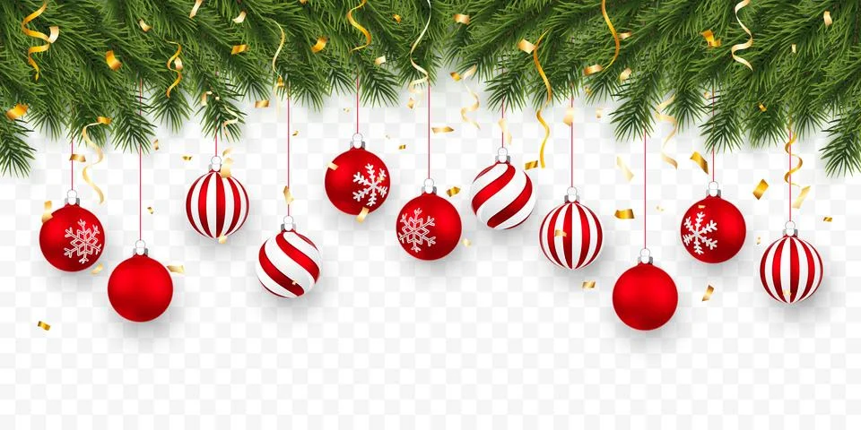 Festive Christmas or New Year Background. Christmas fir-tree branches with co Stock Illustration