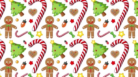 Festive Christmas Pattern Animation Stock Footage 301158157