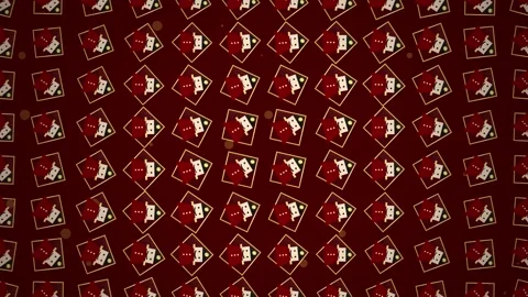 Festive Christmas Pattern Animation: Santa Claus Icons on Red Background wi.. Stock Footage 346659760