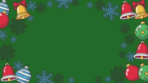 Festive Christmas Pattern with Bells Ornaments and Snowflakes for Winter Deco Stock Footage 319387638