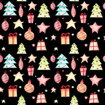 Festive Christmas pattern. Stock Illustration