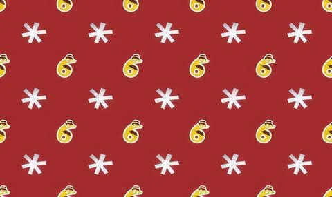 Festive christmas pattern with yellow bells and white snowflakes Stock Illustration