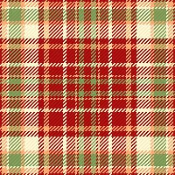 A festive Christmas plaid pattern featuring traditional red, green, and cream Stock Illustration