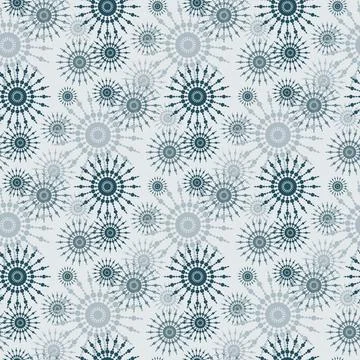 Festive christmas seamless pattern, ice snowflake for textile and wrapping pa Stock Illustration
