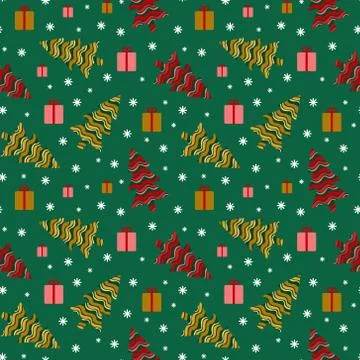 Festive christmas seamless pattern Stock Illustration
