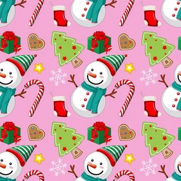 Festive Christmas Seamless Pattern Stock Illustration