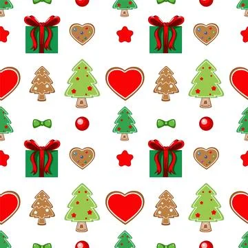 Festive Christmas Seamless Pattern Stock Illustration