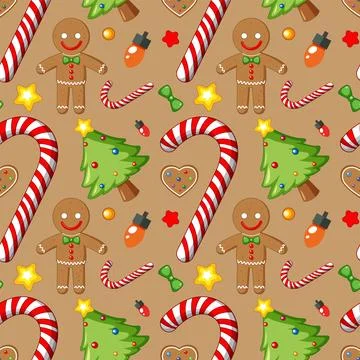 Festive Christmas Seamless Pattern Stock Illustration
