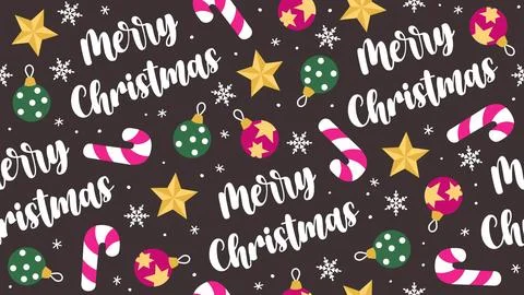 Festive Christmas Seamless Pattern with Merry Christmas Lettering Candy Can.. Stock Illustration