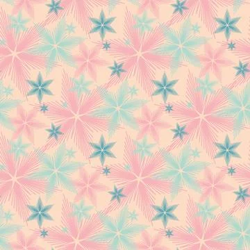 Festive christmas seamless pattern, pink blue snowflake for textile Stock Illustration