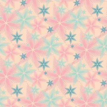 Festive christmas seamless pattern, pink blue snowflake for textile Illustrazione stock