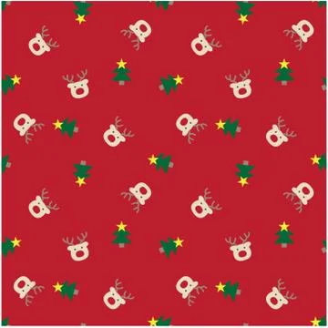 Festive Christmas seamless pattern/print background in vector Stock Illustration