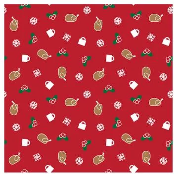 Festive Christmas seamless pattern/print background in vector Illustrazione stock