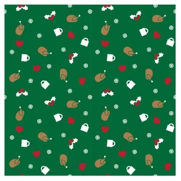 Festive Christmas seamless pattern/print background in vector Illustrazione stock
