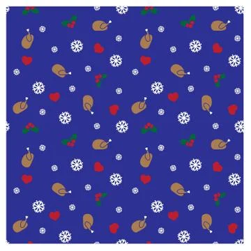 Festive Christmas seamless pattern/print background in vector Stock Illustration