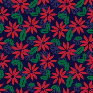 Festive Christmas seamless pattern/print background in vector Illustrazione stock