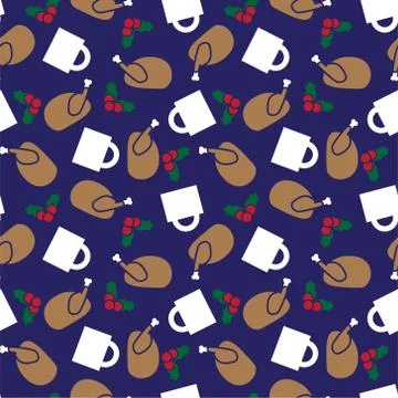 Festive Christmas seamless pattern/print background in vector Stock Illustration