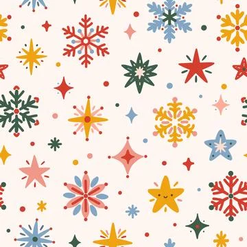 Festive Christmas snowflake star pattern 库存插图