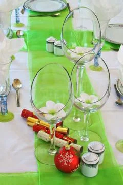 Festive Christmas table Fotos Stock