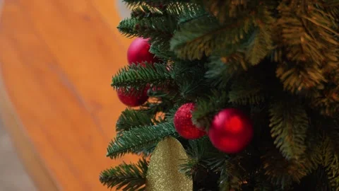Festive Christmas Tree Decorations Stock Footage 308793097