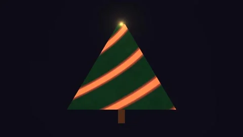 Festive Christmas tree with glowing lights in dark Stock Footage 338276931