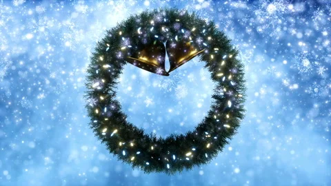 Festive Christmas Wreath Background Stock Footage 256227909