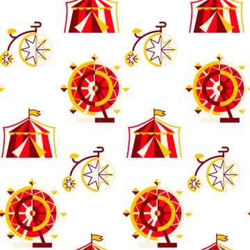 Festive Circus Seamless Pattern Illustrazione stock