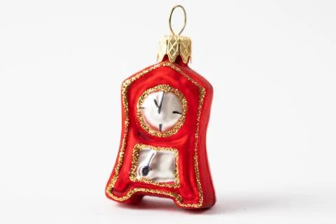 Festive clock on a white background Stock Photos