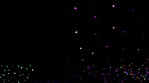 Festive colored defocus lights on dark background Stock-Footage 232033225