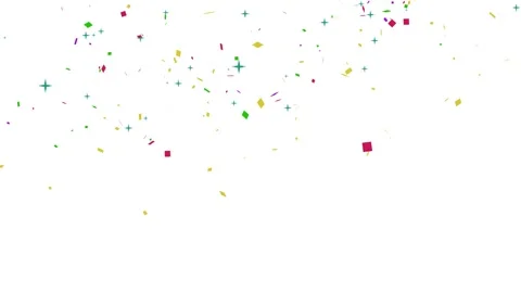 Festive Colorful Confetti Explosion Falling on White Background for Holiday.. Stock-Footage 346243392
