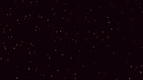 Festive colorful confetti falling and swirling slowly against a dark background Stock Footage 340769072