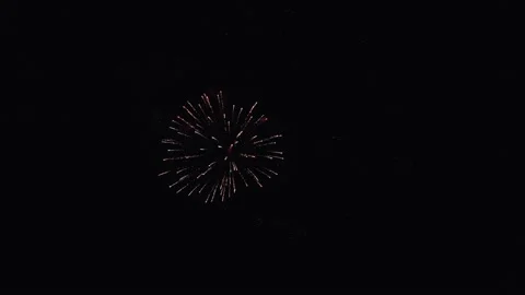 Festive colorful fireworks in night sky, independence day. Shining salute with Stock Footage 211192053