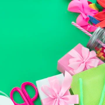 Festive Composition With Gift Box decor for the Holiday Stock Photos