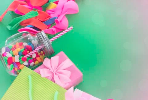 Festive Composition With Gift Box decor for the Holiday Stock Photos