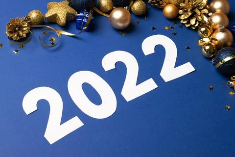 Festive composition layout mockup postcard for Christmas or New Year with Stock Photos