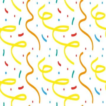 Festive confetti seamless pattern. Modern, geometric repeating texture. Mem.. Stock Illustration